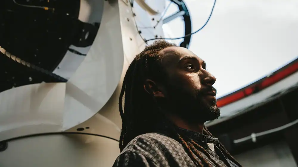 Male student at the observatory.