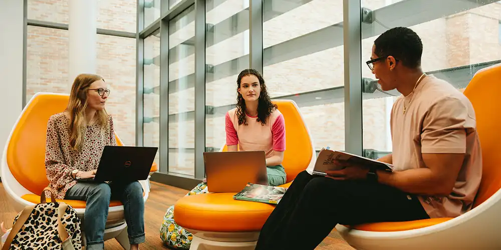 SHSU Student studying in the LSC