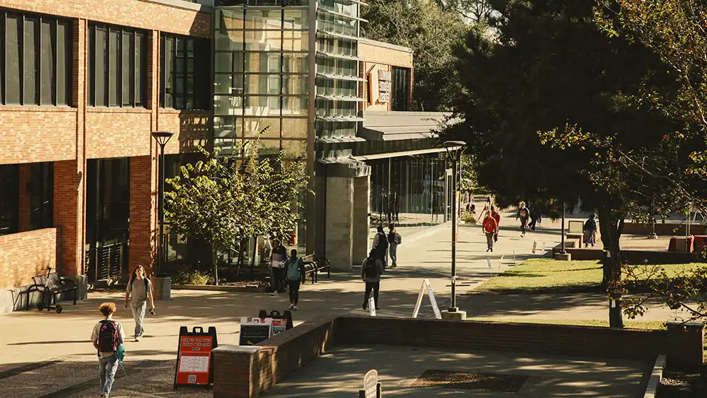 SHSU campus picture of the Lowman Student Center.