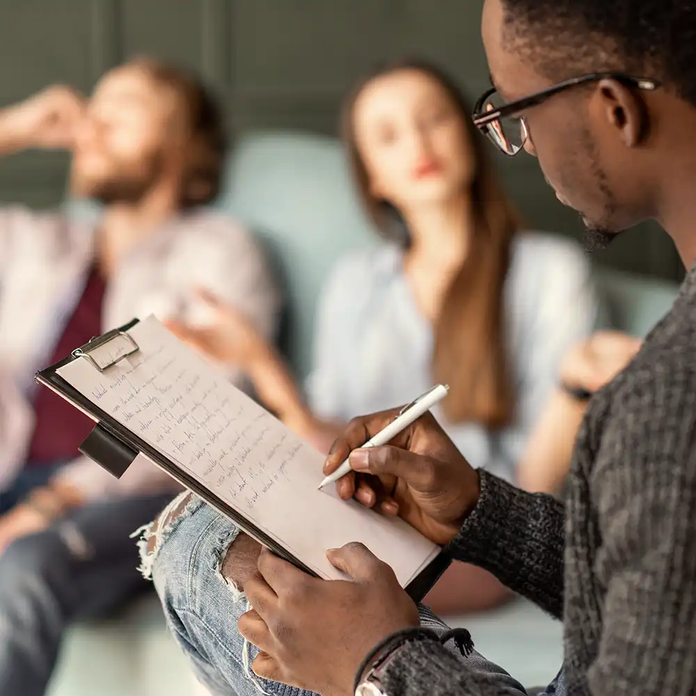 couple with counselor