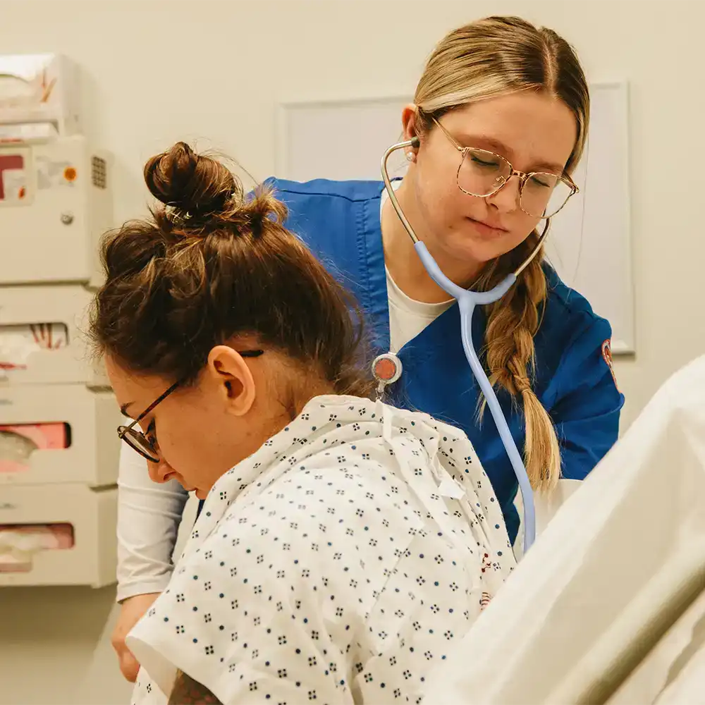 Nursing lab students
