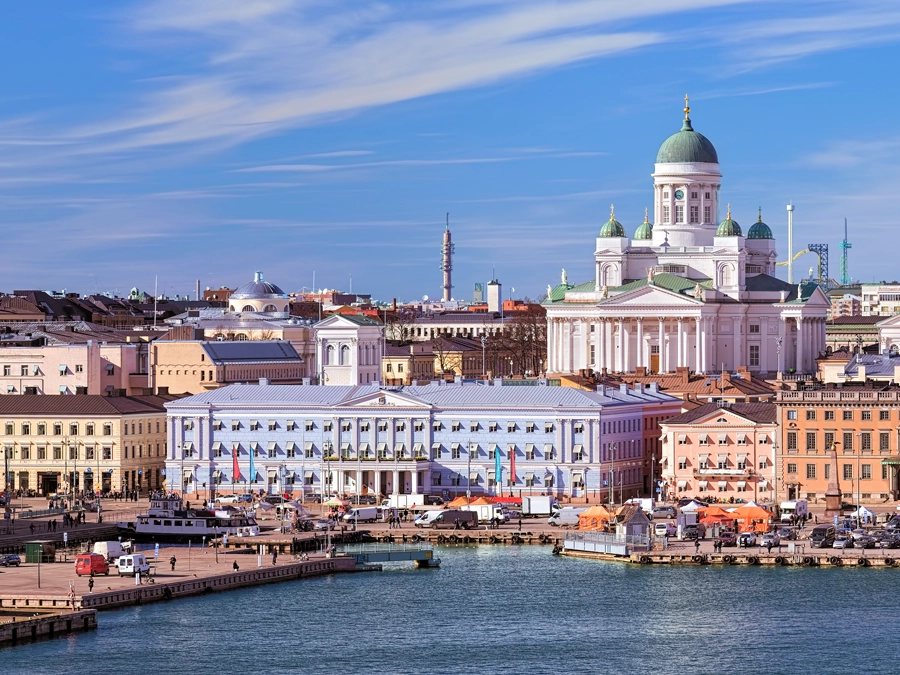 An evening view of the Vienna Christmas Market in Austria