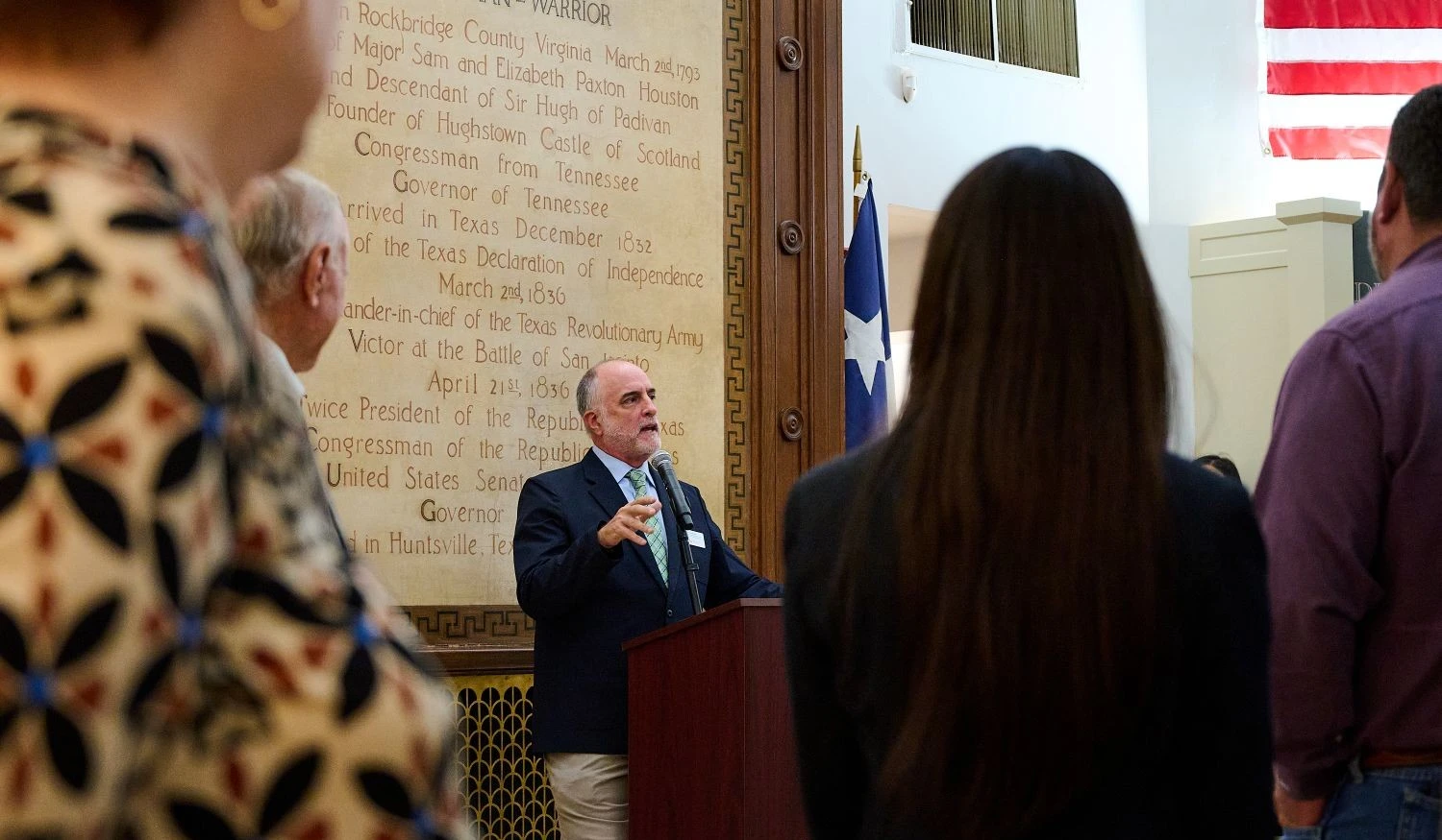 Museum Director Derrick Birdsall addresses guests. 
