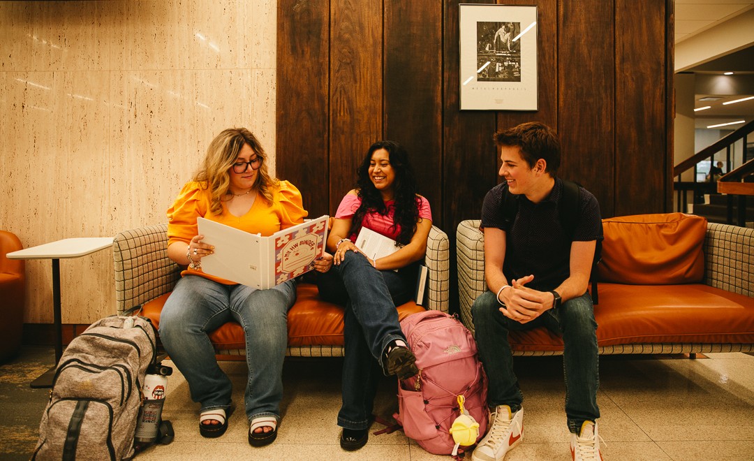 students in the library