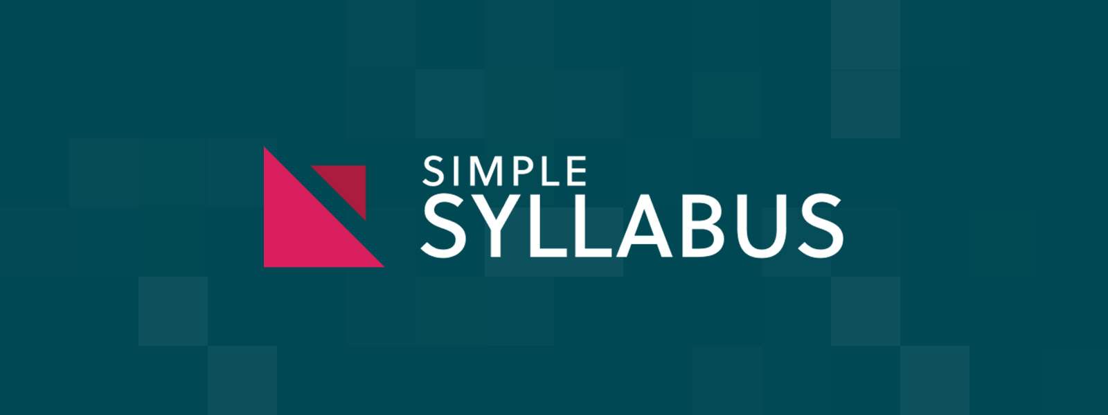 A logo with the text "SIMPLE SYLLABUS" is written in black, accompanied by a minimalist red geometric icon on the left.