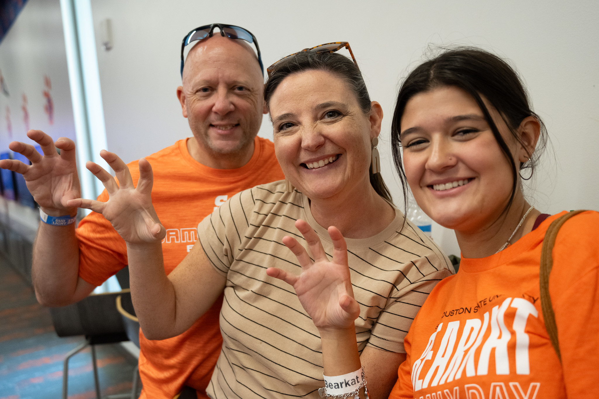 Student and family at Bearkat Family Day.