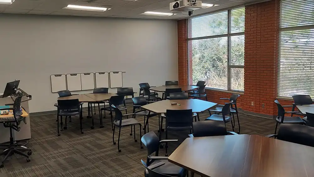 This is a classroom photo of CJC A205.