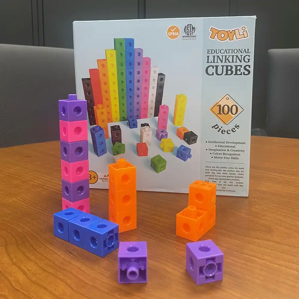 A photo is presented of the cubes.