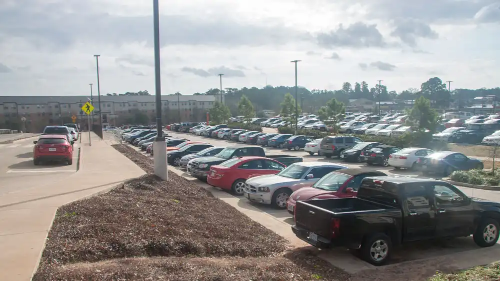 parking lot filled with cars