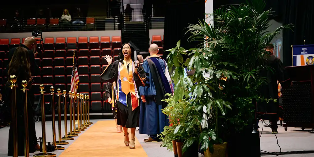 SHSU nursing student at commencement.